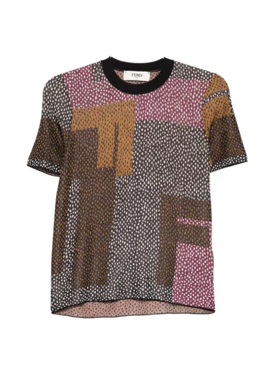 Fendi Geometric-pattern T-shirt In Multi