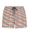 Fendi Geometric-print Swim Shorts In White