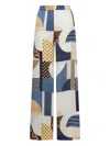 Fendi Patchwork Print Silk Flowing Pyjama Trousers Clothing In Multi