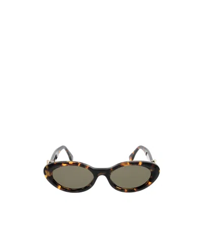 Fendi Geometric Sunglasses In Green