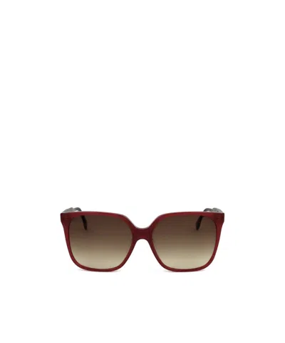 Fendi Geometric Sunglasses In Shiny Red