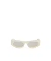 Fendi Ff Diamonds Oval Acetate Sunglasses In Neutral