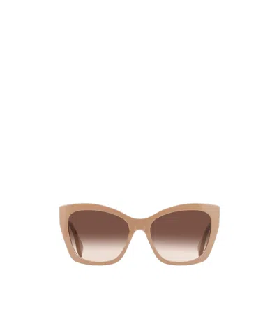 Fendi Geometrically Framed Sunglasses In Nude