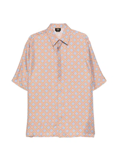 Fendi Geometric-print Short-sleeve Shirt In Pattern