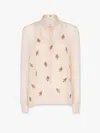 Fendi Georgette Top With Rhinestones And Sequins Embroidery In Pink
