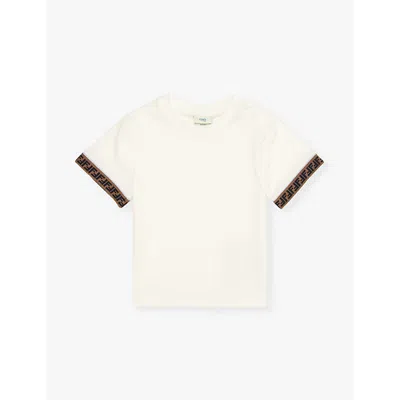 Fendi Babies'  Gesso Brand-trim Stretch-cotton T-shirt 6-24 Months