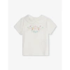 FENDI FLORAL-EMBROIDERED STRETCH-COTTON T-SHIRT 9-24 MONTHS