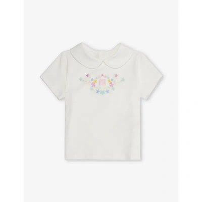 Fendi Babies'  Gesso Floral-embroidered Stretch-cotton T-shirt 9-24 Months