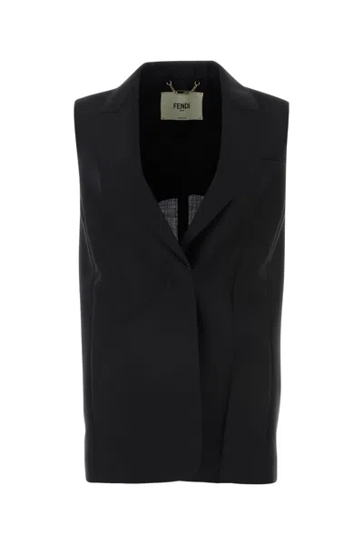 Fendi Tailored Vest In Black