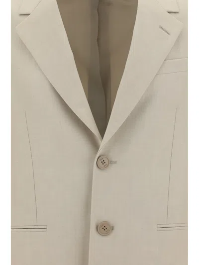 Fendi Men Single-breasted Blazer In Brown