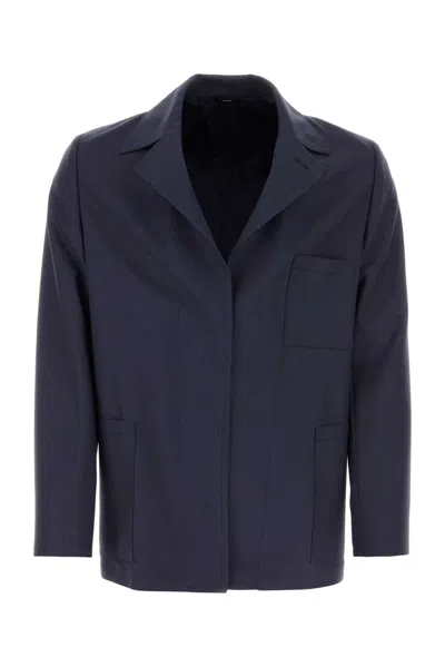 Fendi Virgin Wool Blazer In Blue