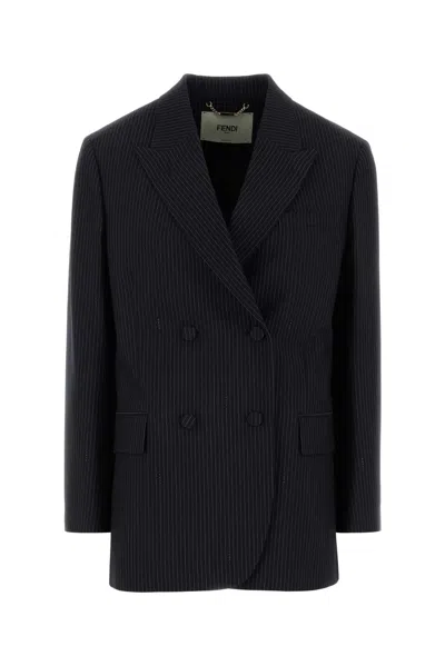 Fendi Giacca  Pinstripe In Black