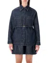 Fendi Go-to Denim Shirt Jacket With Quilted Ff Motif Clothing In Blue