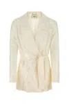Fendi Giacca In Seta Bianca Donna
