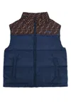 Fendi Kids Ff Logo Detailed Padded Gilet In Yale