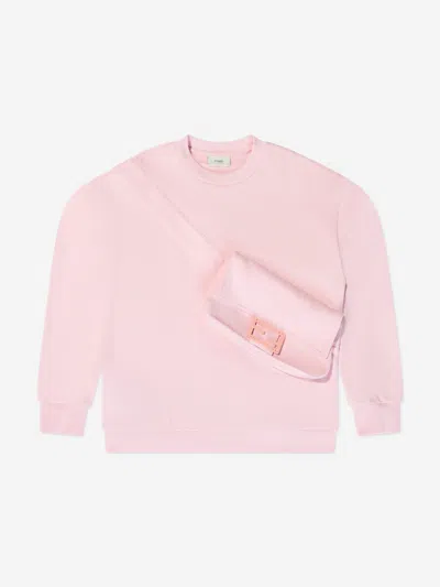 Fendi Kids' Girls Baguette Bag Sweatshirt In Pink