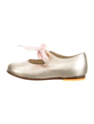 Pre-owned Fendi Kids' Girls' Ballet Flats In Gold/metallic