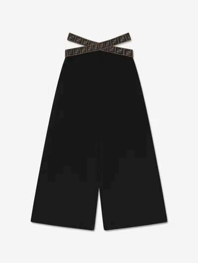 FENDI GIRLS BAND WIDE LEG TROUSERS