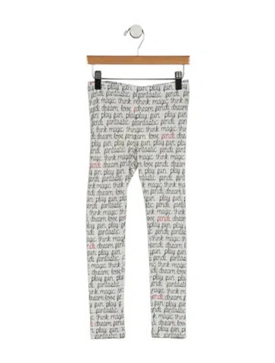 Pre-owned Fendi Kids' Girls Branded Pattern Printed Leggings In White