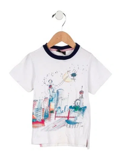 Pre-owned Fendi Babies' Girls' City Graphic T-shirt In White