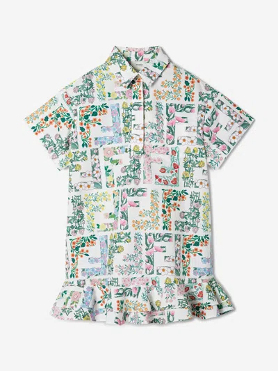Fendi Babies' Girls Cotton Ff Bloom Dress In White