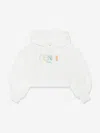 Fendi Girls Cropped Hoodie In White