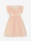 FENDI GIRLS EMBROIDERED TULLE DRESS 12 YRS PINK