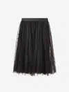 FENDI GIRLS EMBROIDERED TULLE SKIRT 6 YRS BLACK