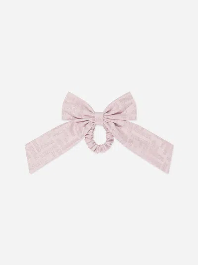 Fendi Kids'  Girls Ff Bow Scrunchie In Pink