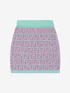 Fendi Multicolour Crocheted Cotton Junior Mini Skirt In Multicoloured