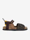 Fendi First Step Logo-printed Sandals In Brown