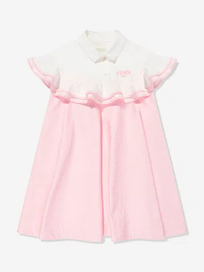 Fendi Babies'  Girls Ff Jacquard Dress In Pink