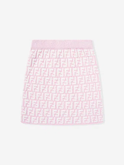Fendi Kids'  Girls Ff Logo Skirt In Pink