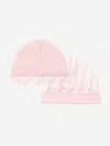 Fendi Wool-blend Beanie Set In Pink