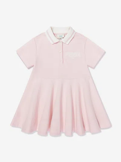 Fendi Babies'  Girls Logo Polo Dress In Pink