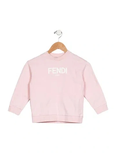 Pre-owned Fendi Babies' Girls' Logo Sweatshirt In Pink