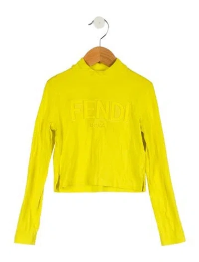Pre-owned Fendi Babies' Girls' Long Sleeve Top In Yellow