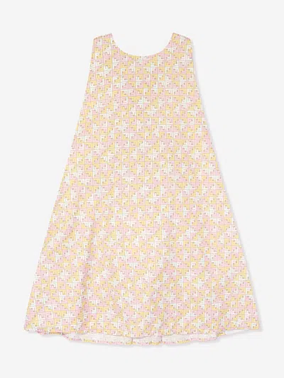 Fendi Babies'  Girls Micro Logo Sleeveless Dress In Multicoloured