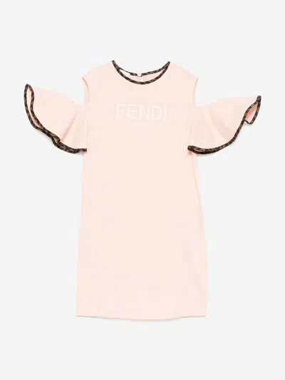 Fendi Babies' Girls Off The Shoulder Jersey Dress
