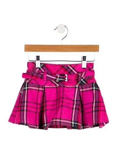 Pre-owned Fendi Babies' Girls' Plaid Skirt In Pink