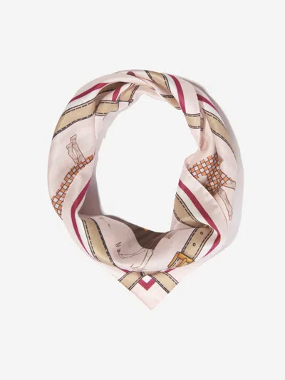 Fendi Kids'  Girls Silk Horse Print Scarf In Pink