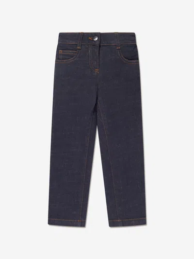 Fendi Kids' Girls Slim Fit Jeans In Blue