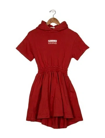 Pre-owned Fendi Kids' Girls Solid Dress In Red
