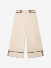 Fendi Girls Stretch Gabardine Trousers In Beige