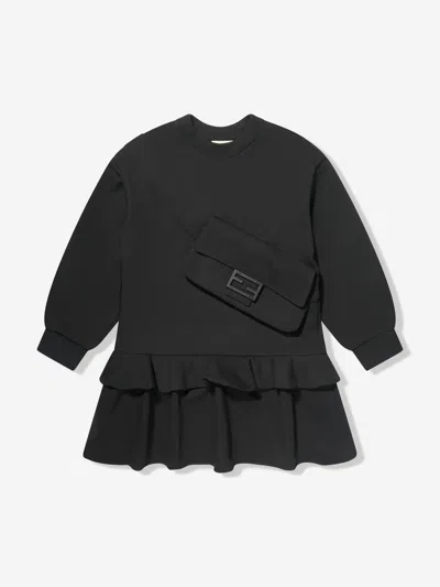 Fendi Kids' Girls Sweater Dress In Black