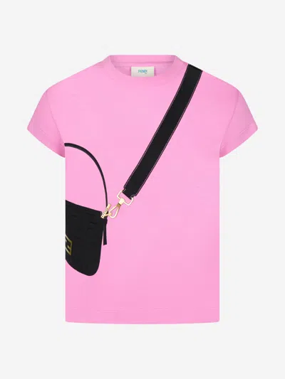 Fendi Babies' Girls T-shirt 7 Yrs Pink