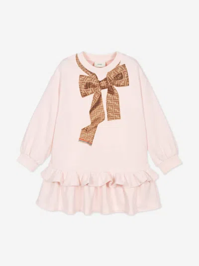 Fendi Babies' Girls Trompe L'oeil Bow Print Dress