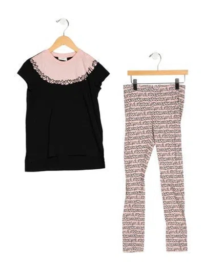 Pre-owned Fendi Kids' Girls' Two-piece Set In Black