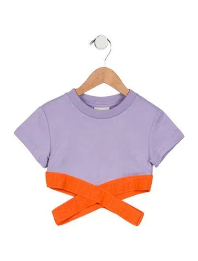 Pre-owned Fendi Babies' Girls' Zucca Trim Top In Multi