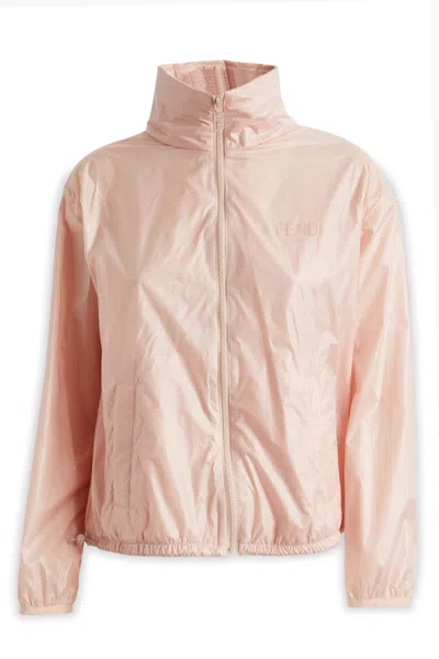 Fendi Woman Jacket Light Pink Size M Polyamide